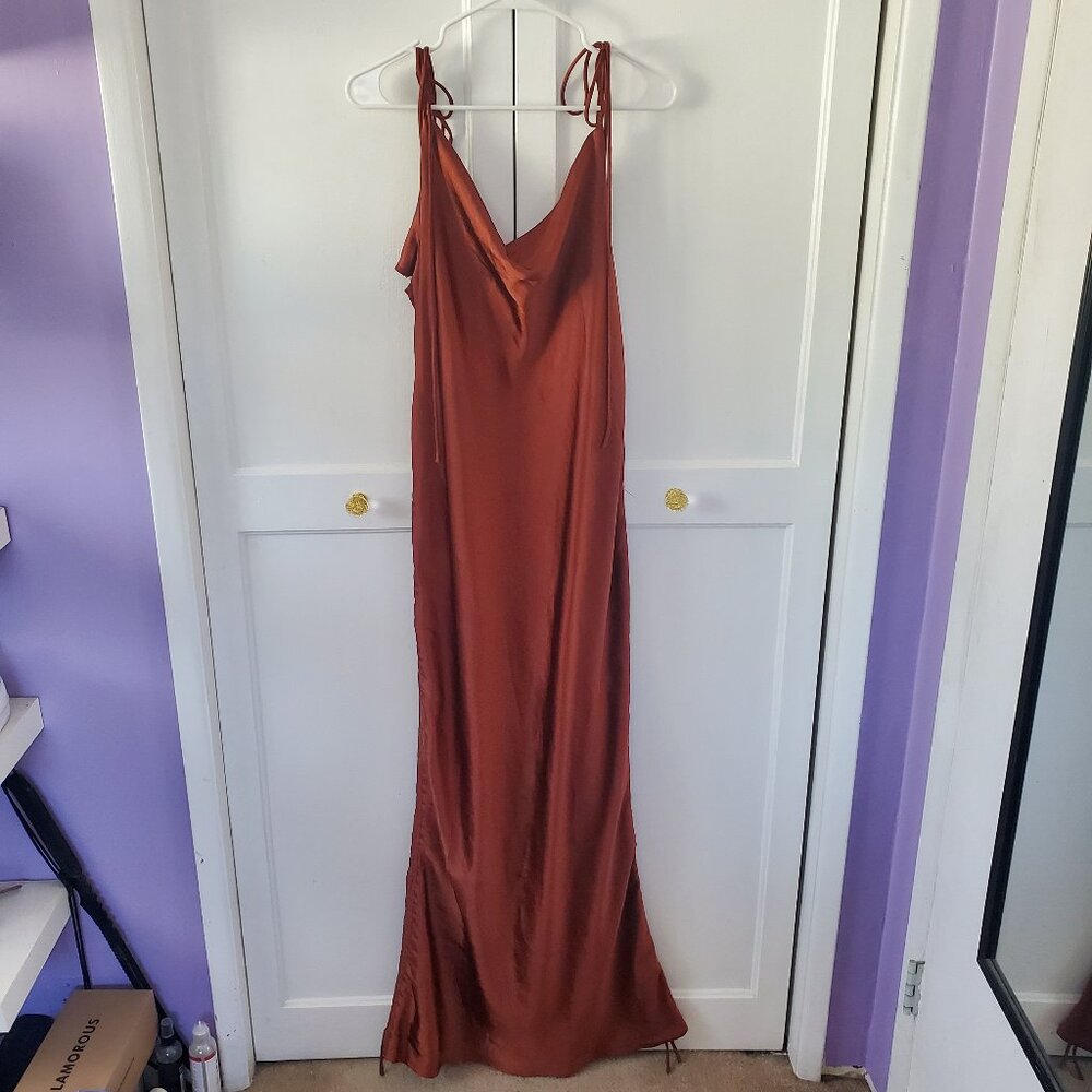 Nasty Gal Copper Satin Dress